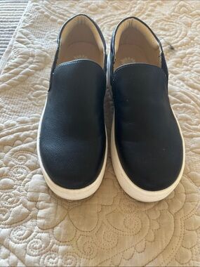 Yellow Box Black Slip-On Platform Loafers with White Sole